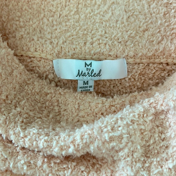 M by Marled LOVE Peach Fuzzy Cowl Neck Sweater Top **Size M** - Picture 3 of 3